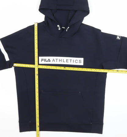 Mens UK Size M FILA Blue Pullover Hoodie