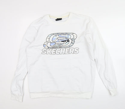 Mens UK Size XS Skechers White Pullover Sweatshirt