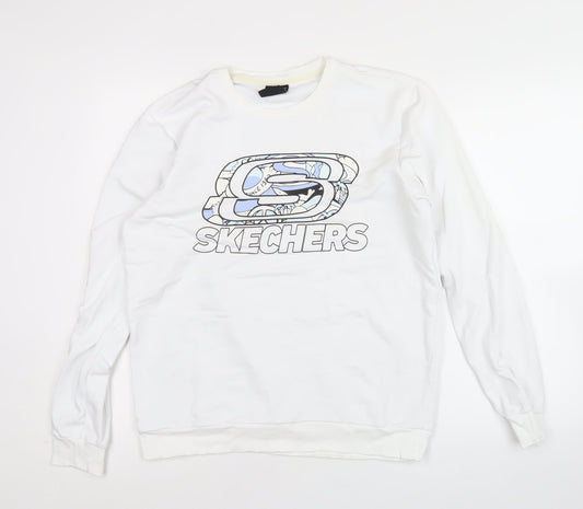 Mens UK Size XS Skechers White Pullover Sweatshirt