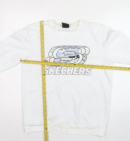 Mens UK Size XS Skechers White Pullover Sweatshirt