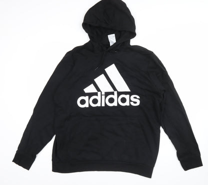 Adidas Men's Black L Pullover Hoodie Logo Sportswear