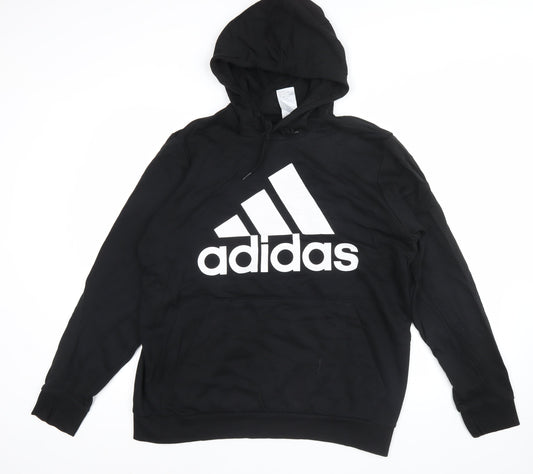 Adidas Men's Black L Pullover Hoodie Logo Sportswear