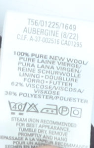 Marks and Spencer Women Purple Wool Pencil Skirt Size 8 Vintage