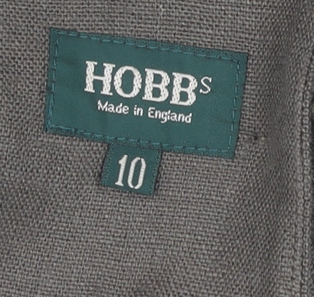 Hobbs Women’s Brown Linen Blazer Size 10 Classic Short Jacket