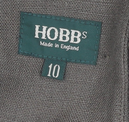Hobbs Women’s Brown Linen Blazer Size 10 Classic Short Jacket