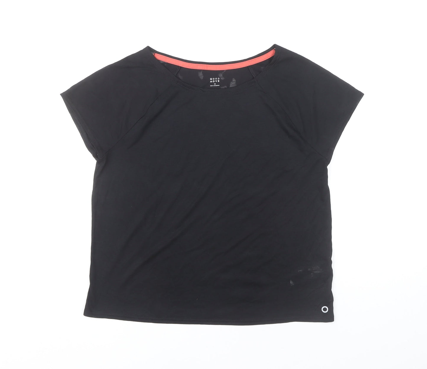 Marks and Spencer Women’s Black Size 10 Boat Neck Activewear T-Shirt