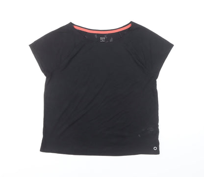 Marks and Spencer Women’s Black Size 10 Boat Neck Activewear T-Shirt