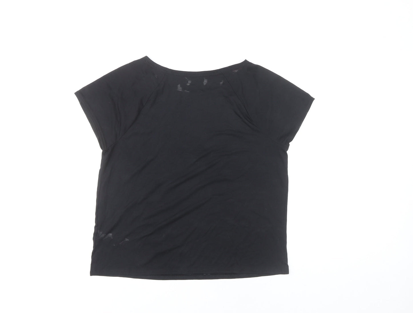 Marks and Spencer Women’s Black Size 10 Boat Neck Activewear T-Shirt