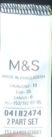 Marks and Spencer Women’s Black Size 10 Boat Neck Activewear T-Shirt