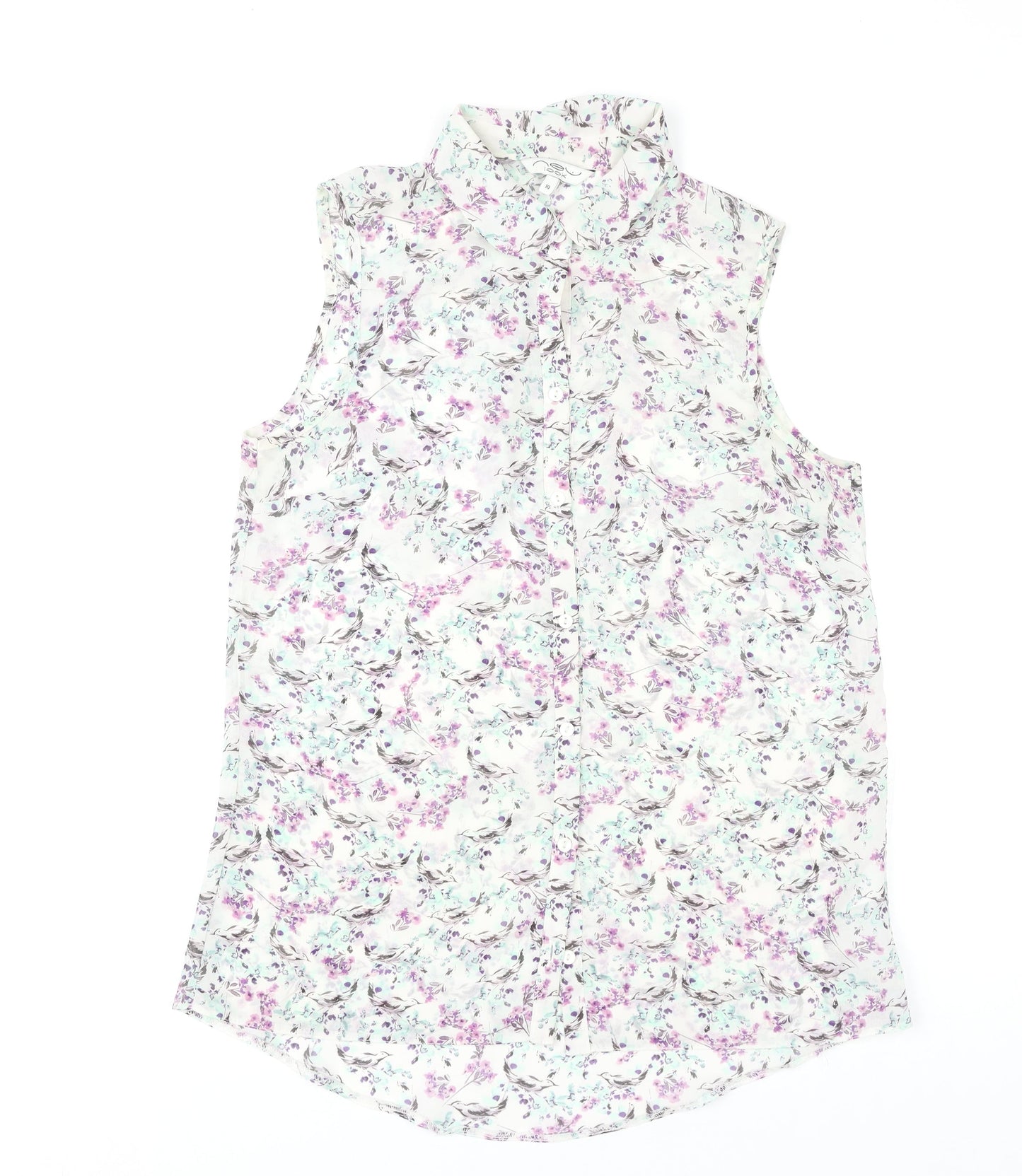 New Look Women's Multicoloured Floral Sleeveless Blouse Size 10