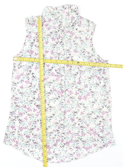 New Look Women's Multicoloured Floral Sleeveless Blouse Size 10