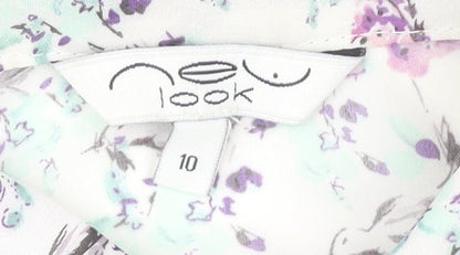 New Look Women's Multicoloured Floral Sleeveless Blouse Size 10