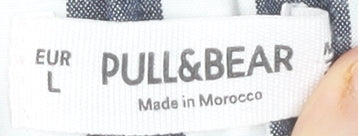 Pull&Bear Women Blue Striped Paperbag Shorts Size 14 High Waist