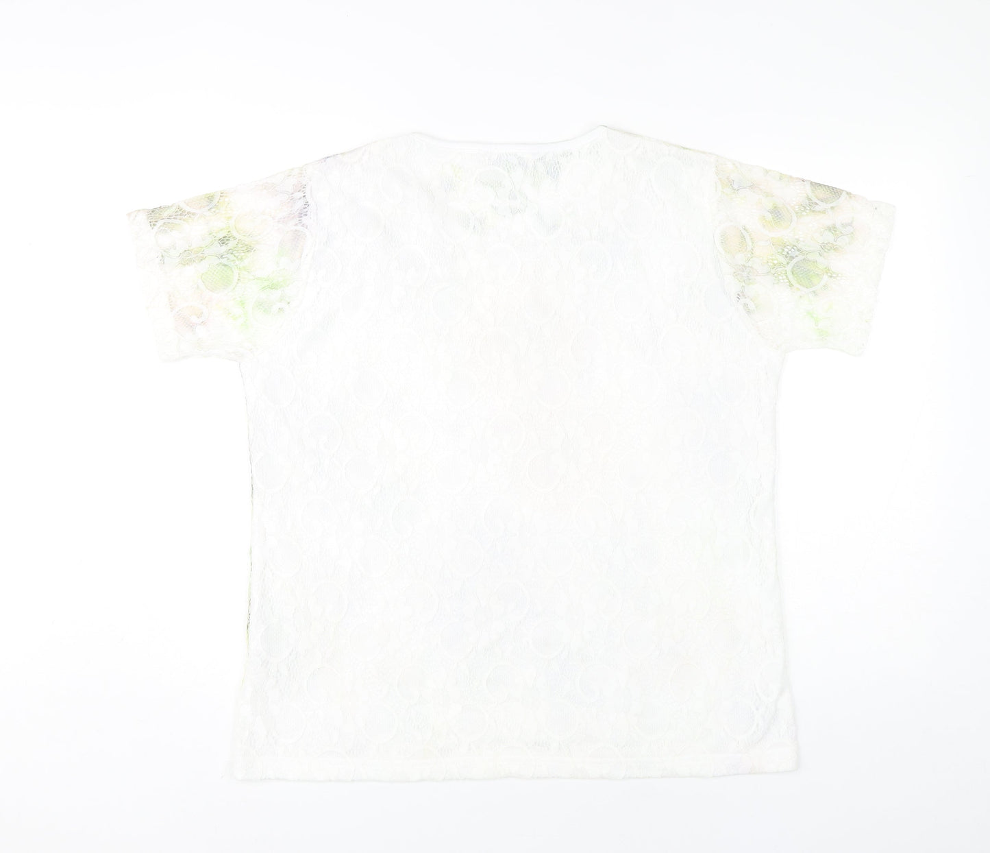 Fay Louise Women’s Multicoloured Floral Lace T-Shirt XL Spring Summer