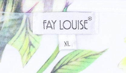 Fay Louise Women’s Multicoloured Floral Lace T-Shirt XL Spring Summer