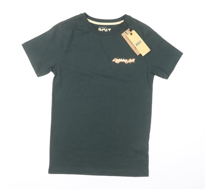 Lightning Bolt Women's Green Cotton Crew Neck T-Shirt Size 12 Summer Surf