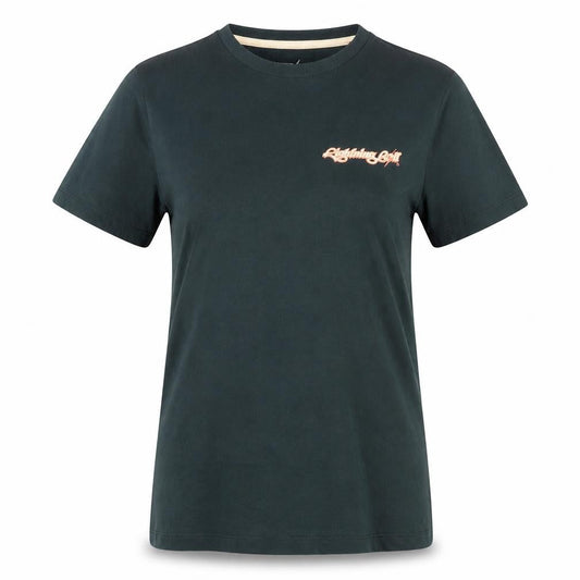 Lightning Bolt Women's Green Cotton Crew Neck T-Shirt Size 12 Summer Surf