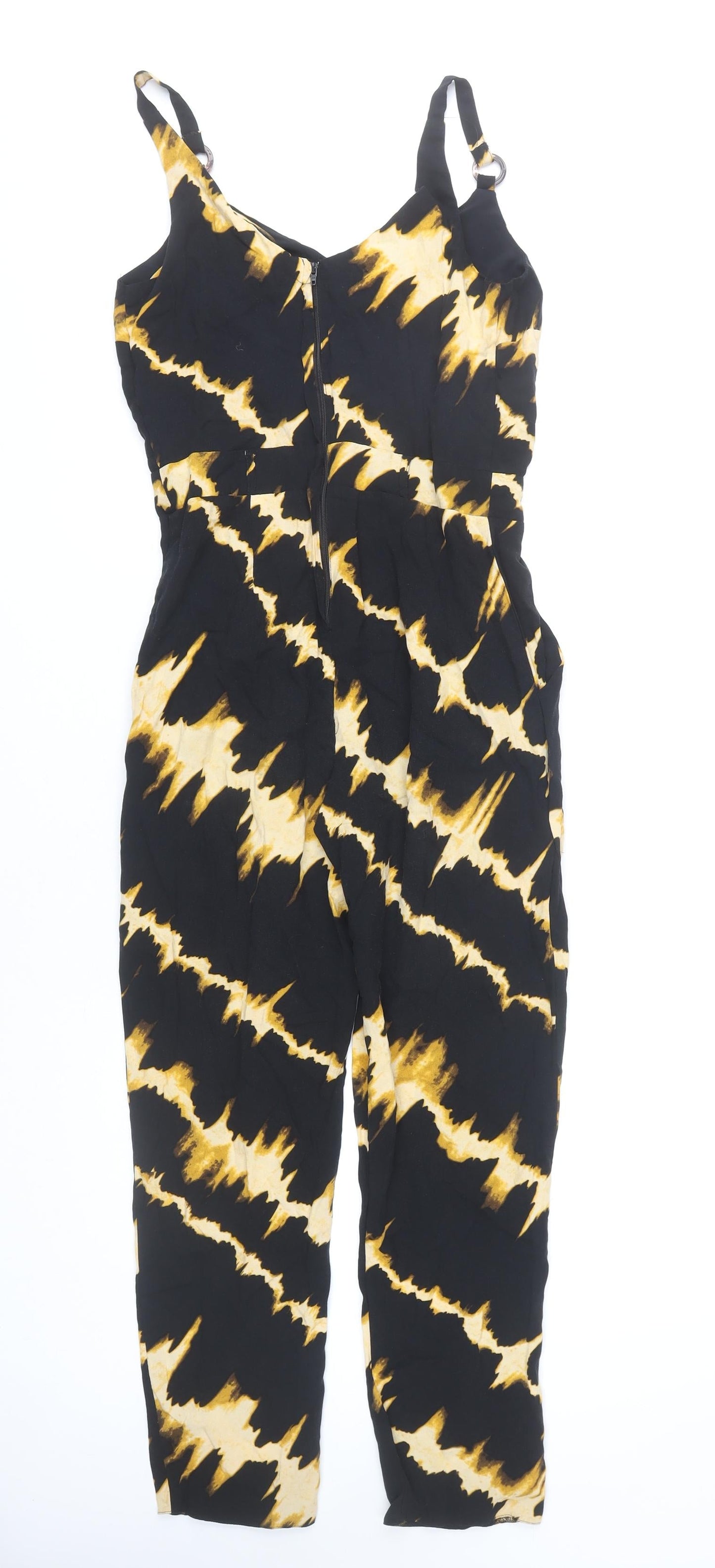 Dorothy Perkins Women’s Black Tie Dye Jumpsuit UK 6 Sleeveless Summer