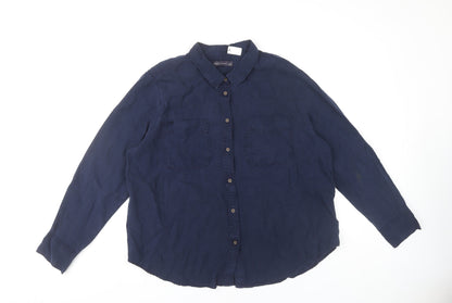 Womens UK Size 18 Marks and Spencer Blue Basic Button-Up