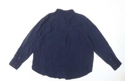Womens UK Size 18 Marks and Spencer Blue Basic Button-Up