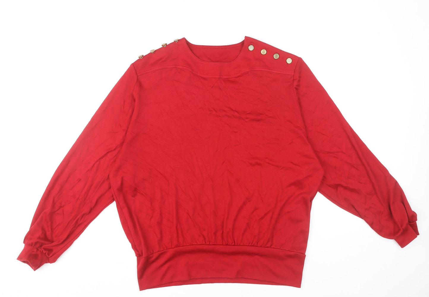 Womens UK Size M Country Casuals Red Basic Blouse