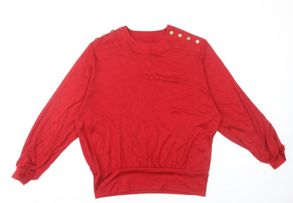 Womens UK Size M Country Casuals Red Basic Blouse