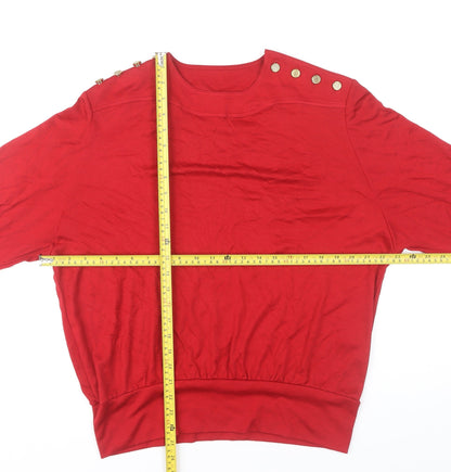 Womens UK Size M Country Casuals Red Basic Blouse