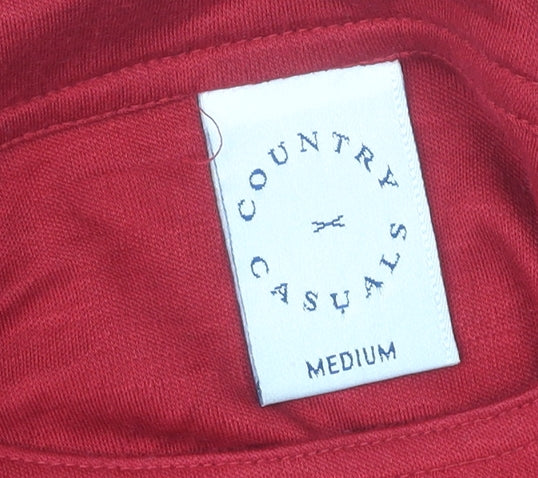 Womens UK Size M Country Casuals Red Basic Blouse