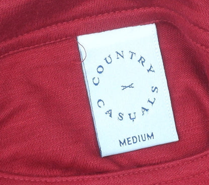 Womens UK Size M Country Casuals Red Basic Blouse