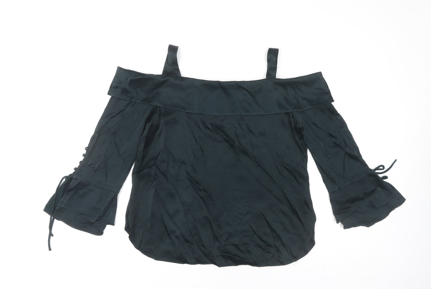 Womens UK Size 16 Mint Velvet Black Off the Shoulder Blouse