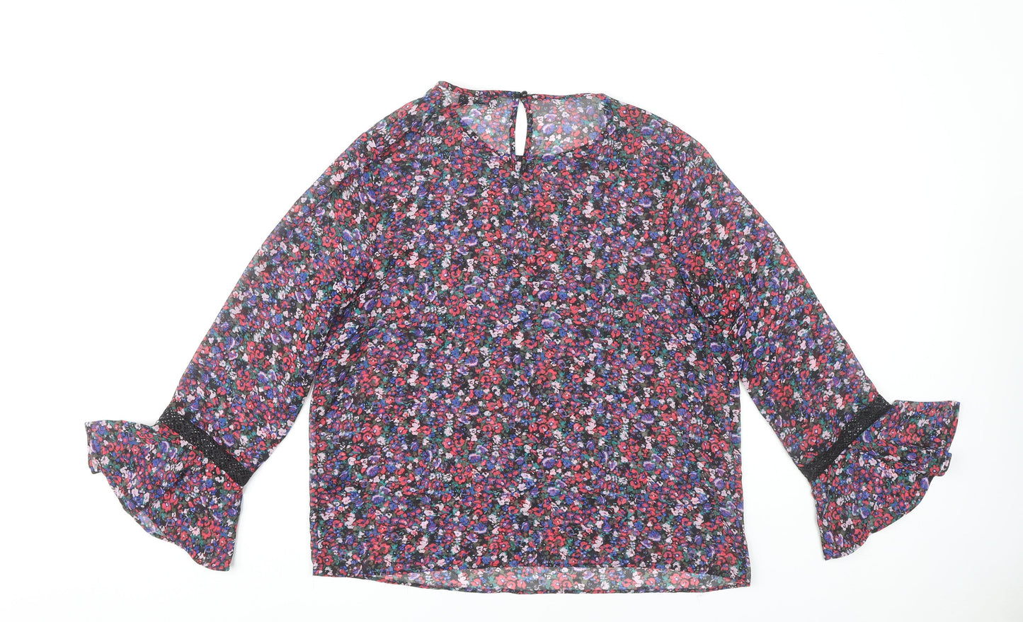 Papaya Womens Multicoloured Floral Chiffon Blouse Size 14