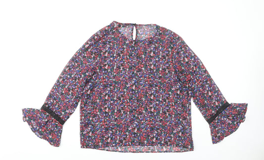 Papaya Womens Multicoloured Floral Chiffon Blouse Size 14