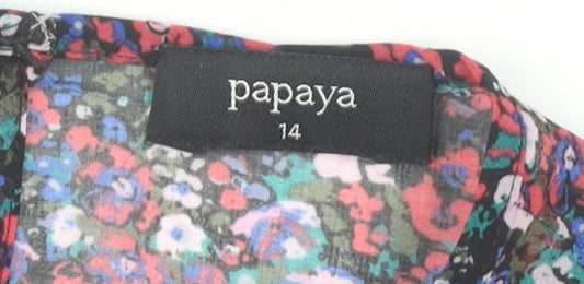Papaya Womens Multicoloured Floral Chiffon Blouse Size 14