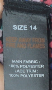 Papaya Womens Multicoloured Floral Chiffon Blouse Size 14