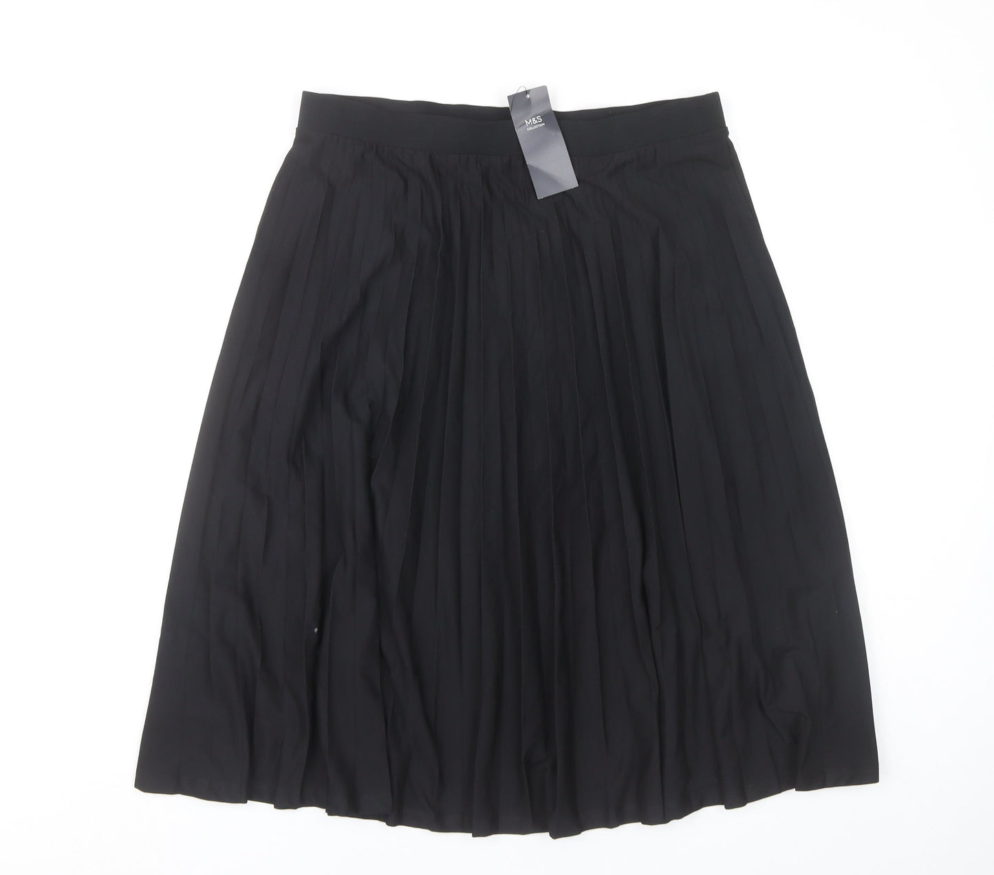 Marks and Spencer Women’s Black Pleated Midi Skirt Size 14