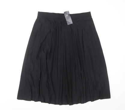 Marks and Spencer Women’s Black Pleated Midi Skirt Size 14