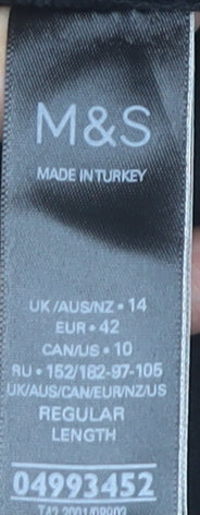 Marks and Spencer Women’s Black Pleated Midi Skirt Size 14