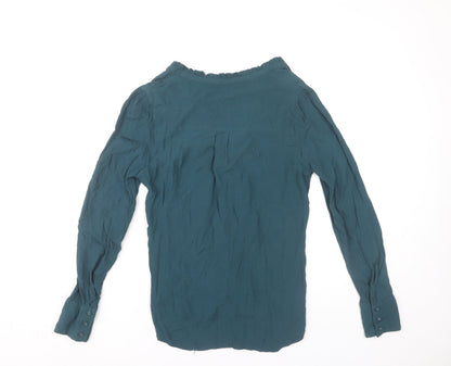 Womens UK Size 10 Oasis Green Basic Blouse