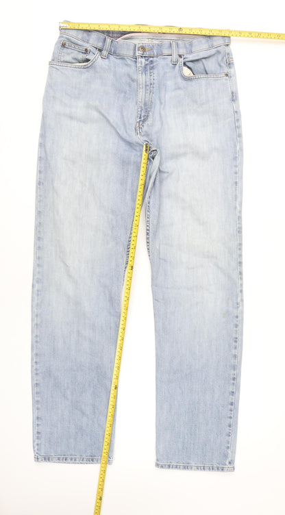 Marks and Spencer Men’s Blue Straight Leg Jeans 36W 33L Light Wash