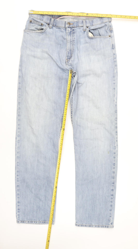 Marks and Spencer Men’s Blue Straight Leg Jeans 36W 33L Light Wash