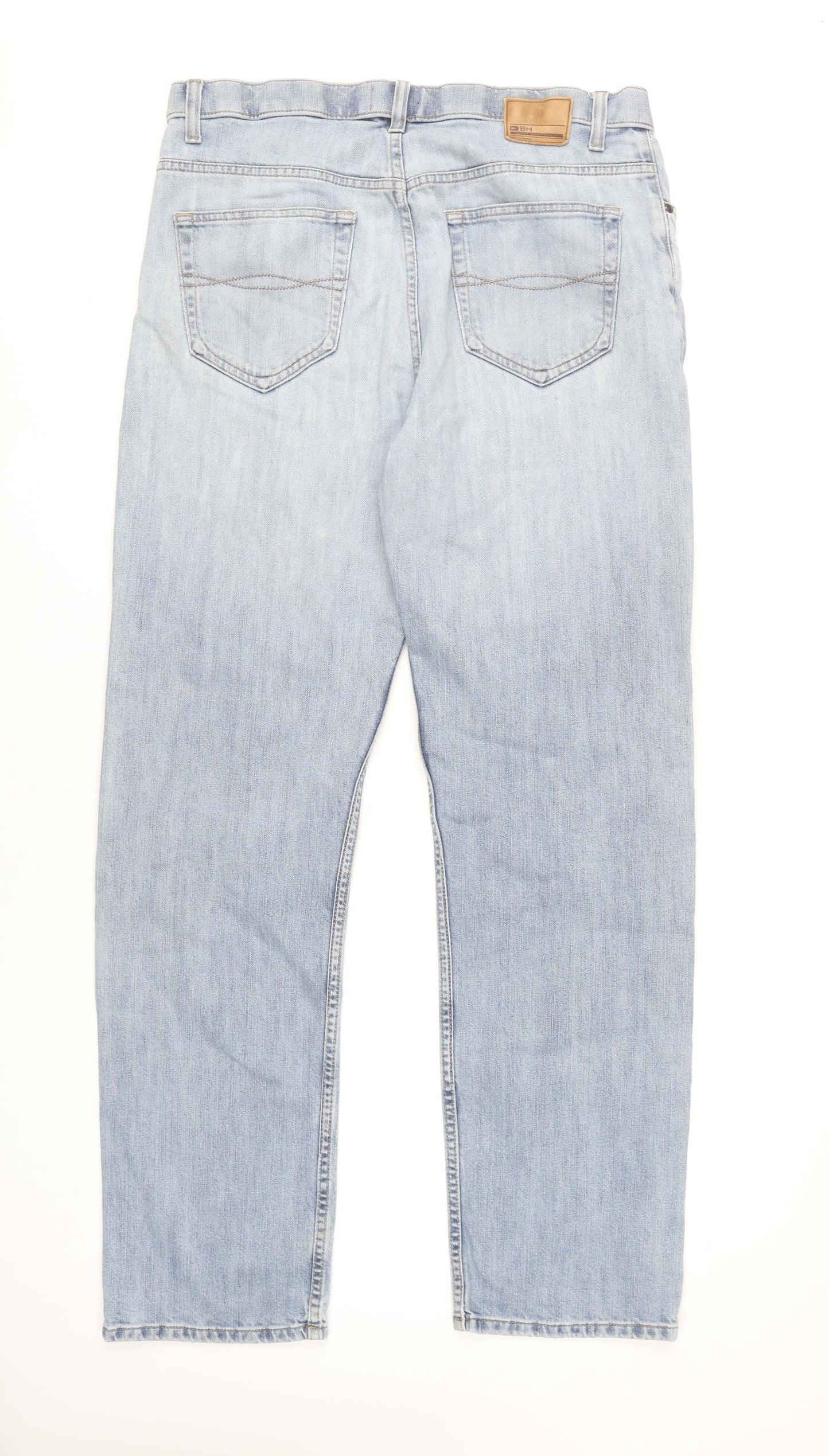 Marks and Spencer Men’s Blue Straight Leg Jeans 36W 33L Light Wash