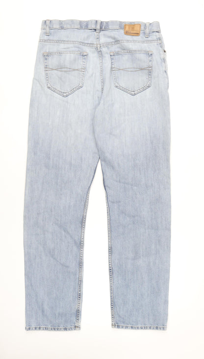 Marks and Spencer Men’s Blue Straight Leg Jeans 36W 33L Light Wash