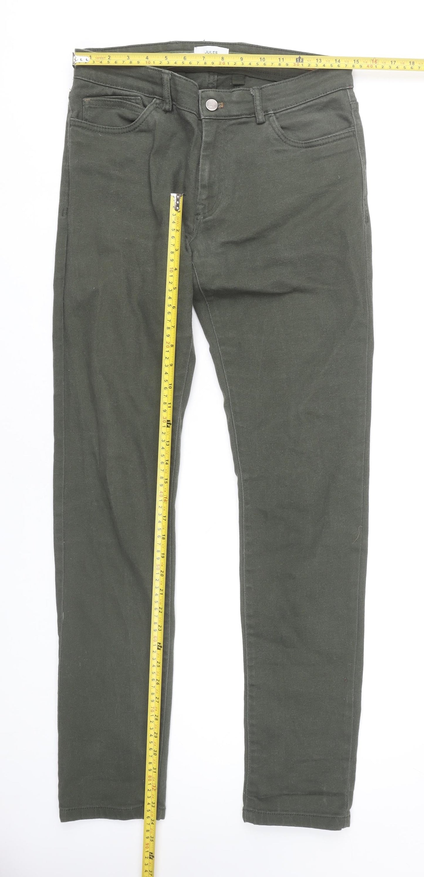 Jules Women’s Green Skinny Jeans Size 10 Slim Fit Stretch 5-Pocket