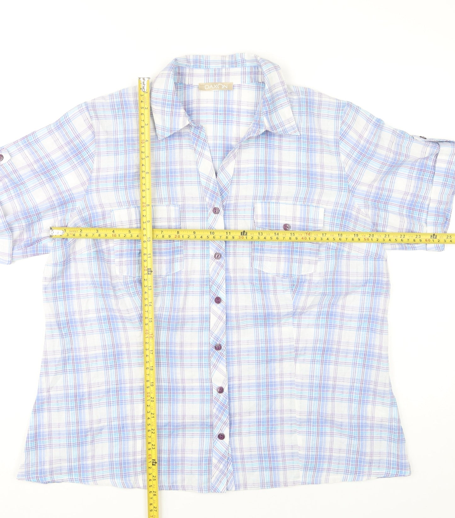 Womens UK Size 18 Daxon Multicoloured Basic Button-Up