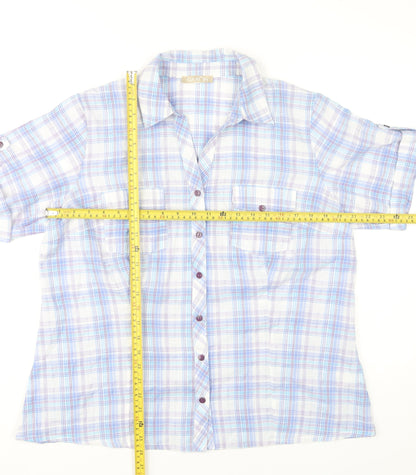 Womens UK Size 18 Daxon Multicoloured Basic Button-Up