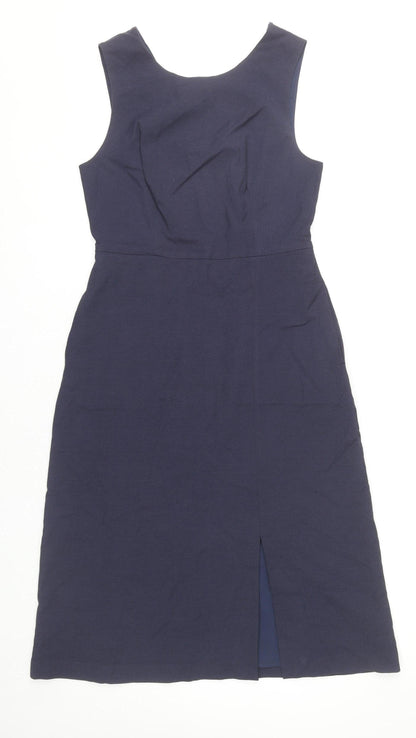 Banana Republic Women’s Blue Sheath Dress Size 8 Knee Length Sleeveless Workwear