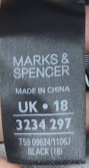 Marks and Spencer Women's Black Size 18 Notch Lapel Blazer