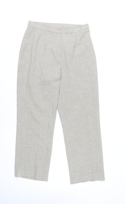 Womens UK Size 12 AMARANTO Regular Fit Dress Pants Grey Trousers