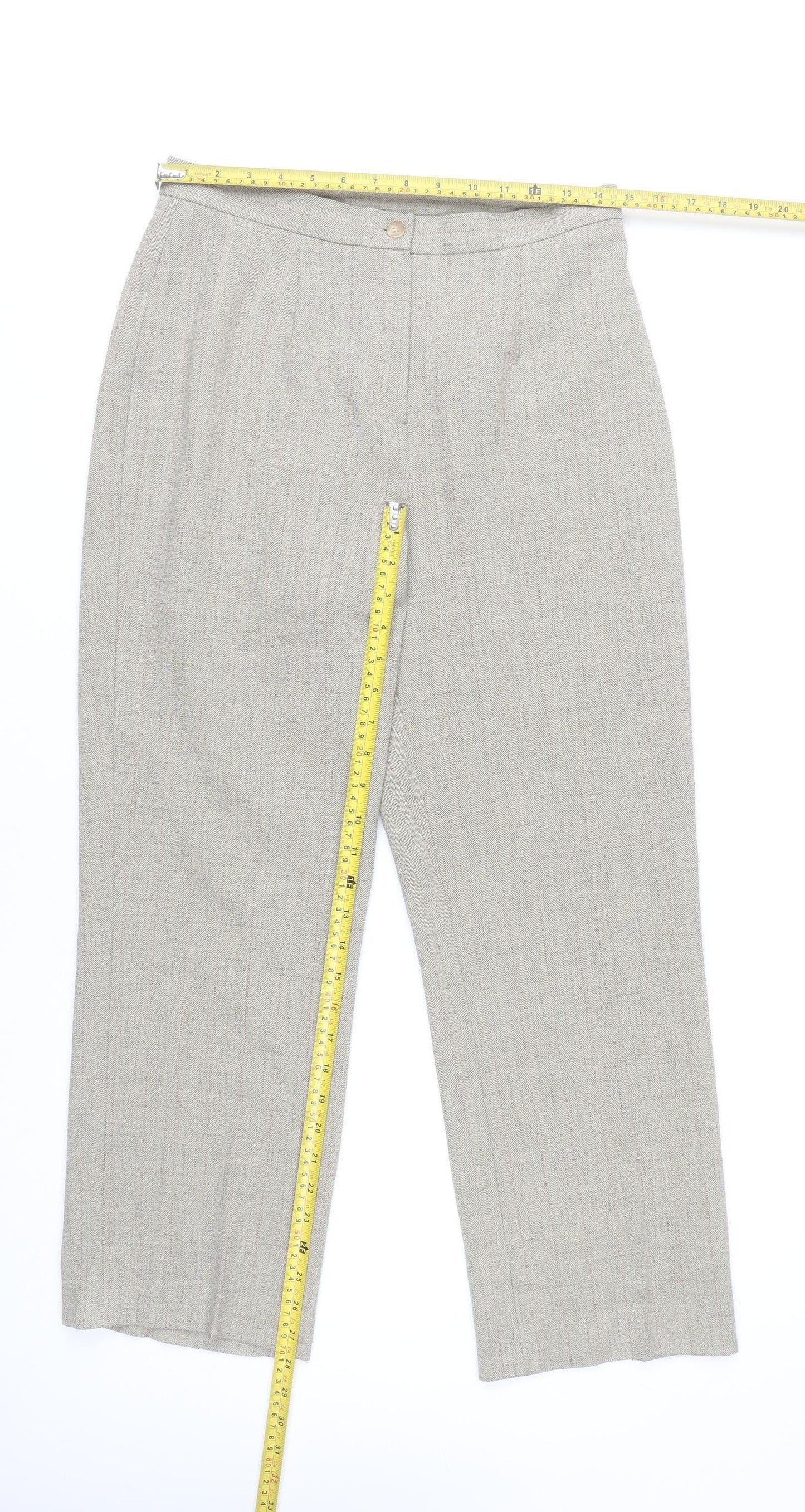 Womens UK Size 12 AMARANTO Regular Fit Dress Pants Grey Trousers