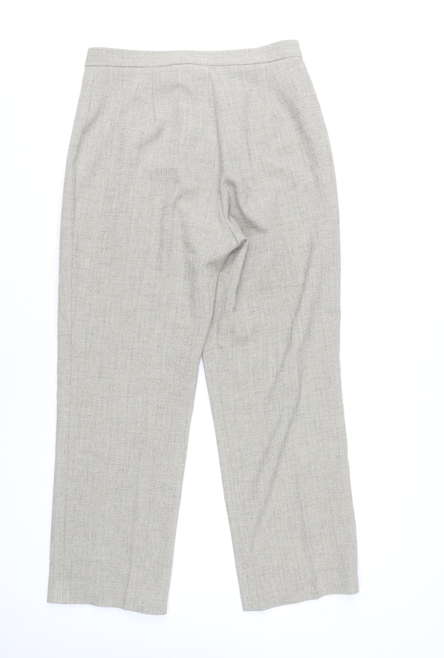 Womens UK Size 12 AMARANTO Regular Fit Dress Pants Grey Trousers